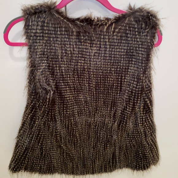 bebe Brown Faux Feather Vest - Picture 2 of 3
